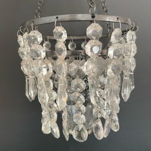 Mini Crystal Chandelier with Votive Candle Cup.